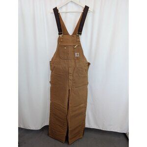 NWT Carhartt Quilt Lined Bib Canvas Overalls Men's Sz 42x32